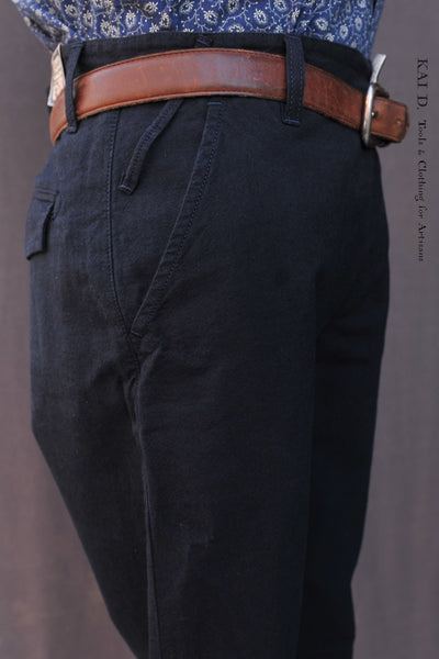 Slim Cut Trousers - Blue Black - 30, 32, 34