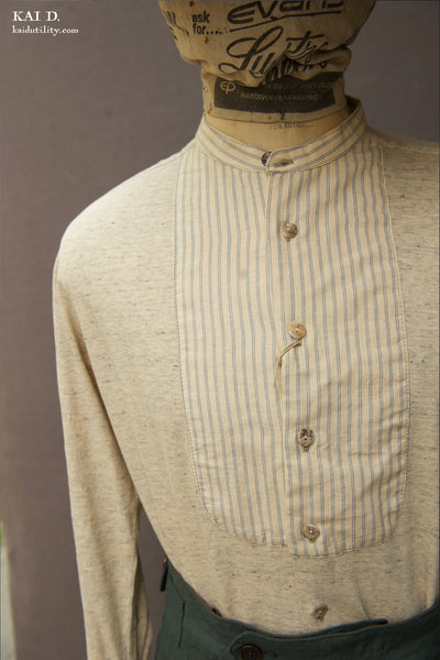 Band Collar Knit Shirt - M, L, XL