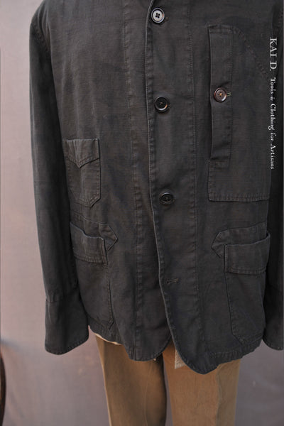 Overdyed Camouflage Cotton Shell Jacket - Black - L