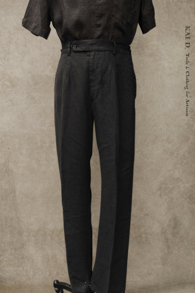 Novelist Trousers - Washed Linen Black - 34, 36