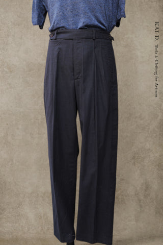 Wide Leg Matisse Pants - Cool Touch Cotton Linen - Blue - 32, 34