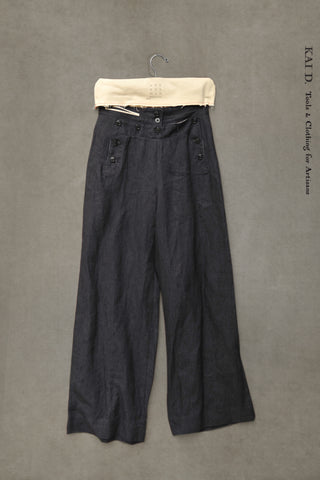 Japanese Linen Sailor Pants - Dark Blue - XS, S, M, L