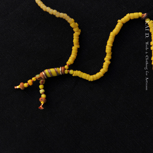 Handmade Beaded Necklace -  Canary Yellow