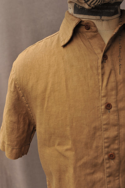 Garment Dyed Linen Cassady shirt - Cumin - M, L