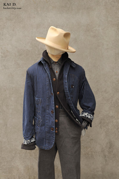 Wabash Stripe Degas Jacket - Deep Indigo - XL