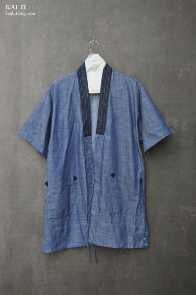 MIyama Short Sleeve Kimono Shirt - Light Denim