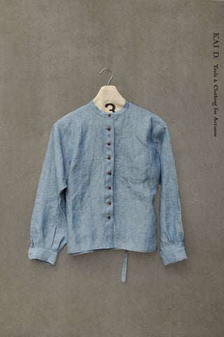 Edith Belted Shirt -Chambray Linen - S