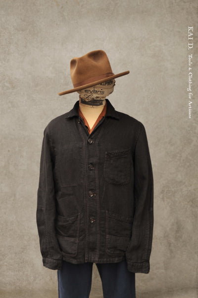 Farmhand Jacket - Over Dyed Heavy Linen - S/M