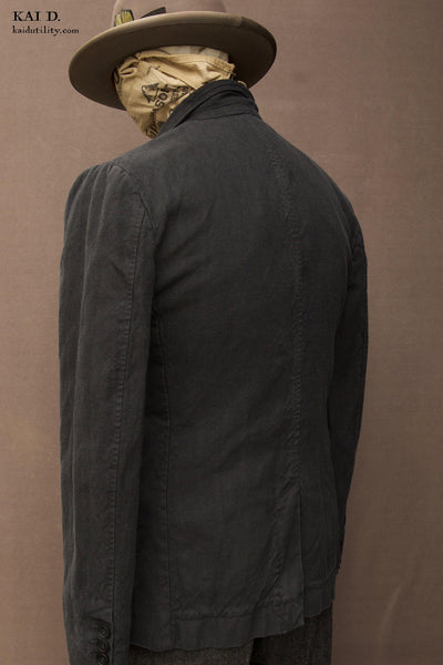Chris Two Button Blazer - Over Dyed Blue Grey - M (slim)