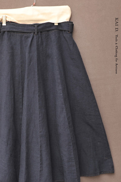 Georgia Linen Skirt - Deep Indigo - S, M, L