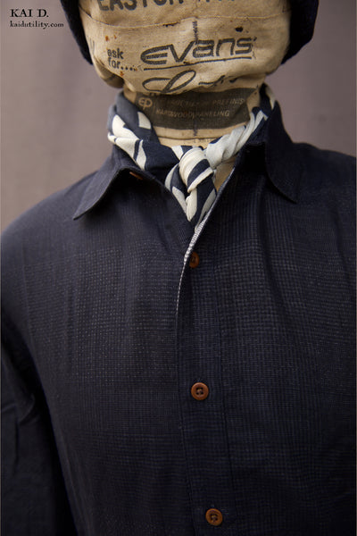 Delancey Shirt - Double Gauze Cotton - Navy - S, M, L, XL