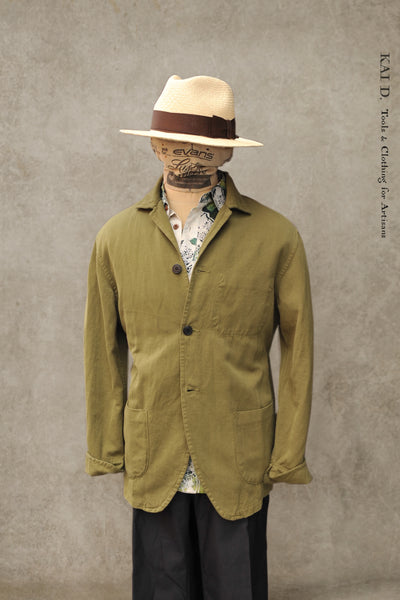 Painter Jacket - Cotton LInen Olive - S, M, L