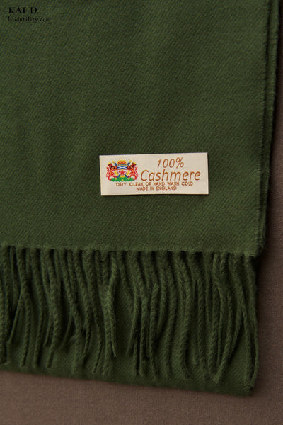 Pure Cashmere Wool Scarf - Imperial Green