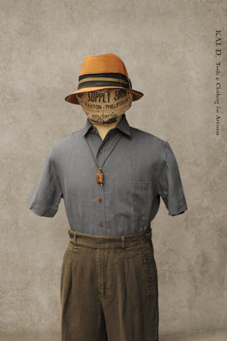Belgian Soft Linen Cassady Shirt - Slate Grey - S, M, L, XL, XXL