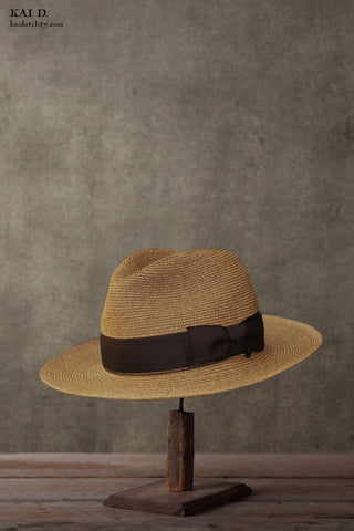 Braided Straw Hat - Vintage Brown - 36, 38, 40