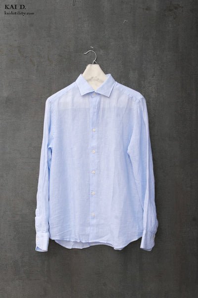 Turin Linen Shirt - Light Blue - 37, 39, 41, 43