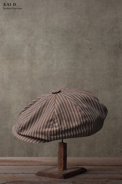 Peaky Hat -  Retro brown stripe - M