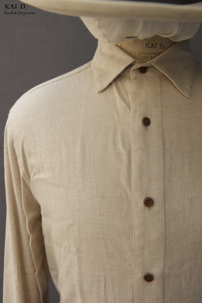 Ultra Soft Japanese Cotton Denham shirt - Oatmeal- M, L