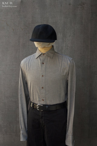 Soft Cotton Herringbone Denham Shirt - L, XL