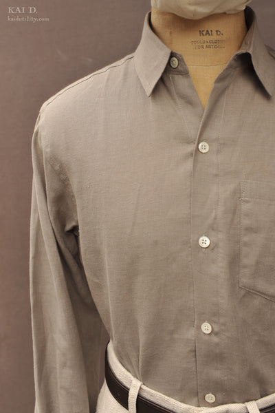 Belgian Linen Long Sleeve Shirt - Lava - M, L