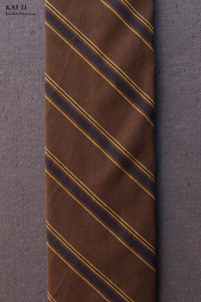 Striped Cotton Tie - Brown