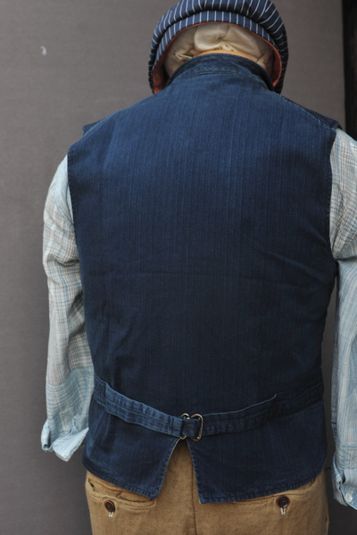 Hand Patched Boro Vest - Deep indigo - S