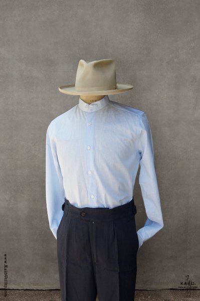 Astaire Cotton Linen Silk Shirt - Pale Blue - 39, 41