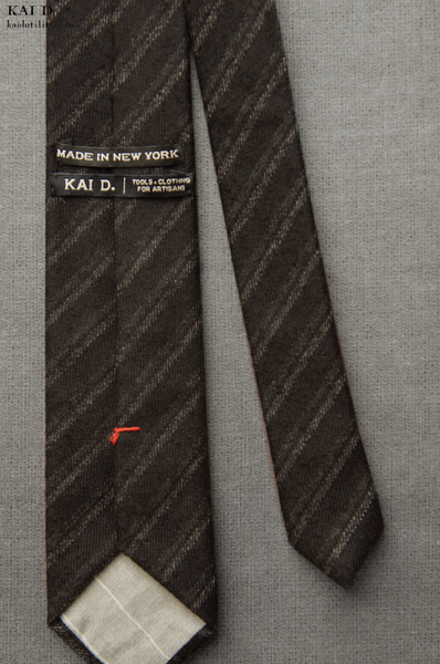 Shadow Stripe Wool Tie - Black