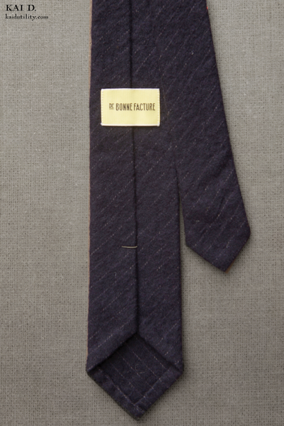 Pinstripe Wool Tie - Navy