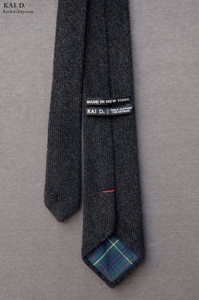 Brushed heavy flannel tie - Charcoal