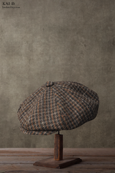 Peaky Hat -  Houndstooth Tweed - L