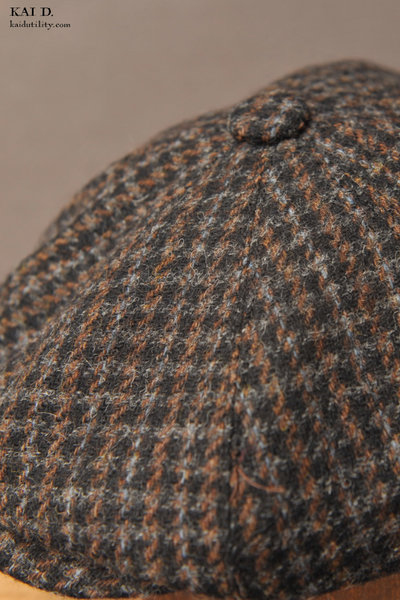 Peaky Hat -  Houndstooth Tweed - L