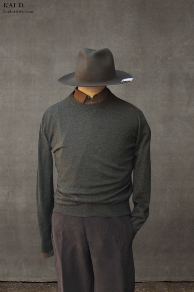 Mongolian Cashmere Sweater - Army Green - M, XL