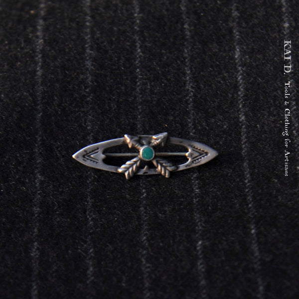 Sterling Silver Brooch - Crossed Arrows