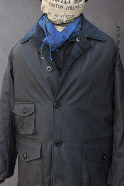 East Harbor Reversible Coat -Navy Canvas / Blackwatch Plaid  - M, L (NO RETURTN)