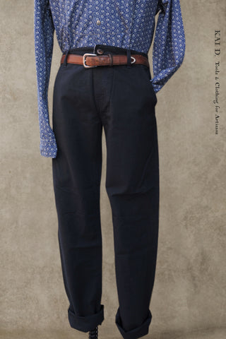 Bologna Slim Cut Trousers - Blue Black - 30, 32