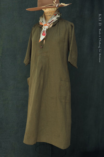 Irina Dress - Belgian Linen - Thyme - S