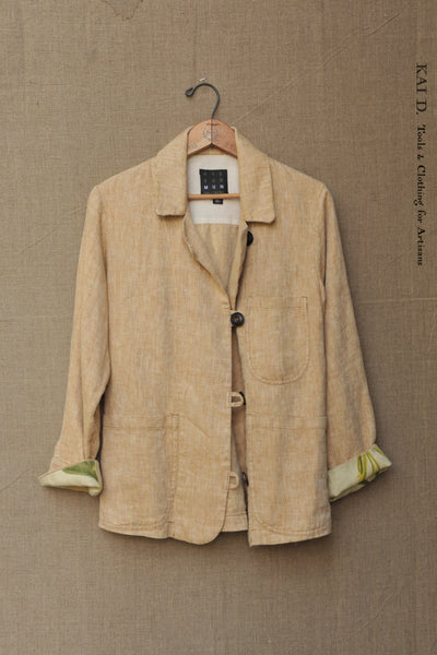 Mead Jacket , Linen Herringbone - Peach - S