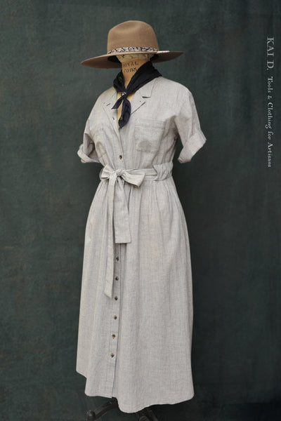 O'Keeffe Dress - Mist Blue Cotton Linen - XS, S, M