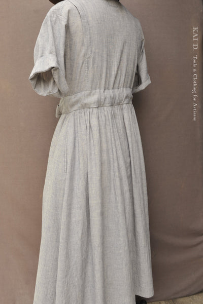O'Keeffe Dress - Mist Blue Cotton Linen - XS, S, M