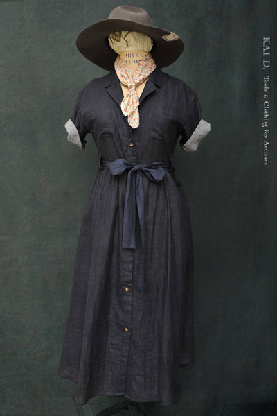 O'Keeffe Dress - Double Gauze Navy - XS,  M, L