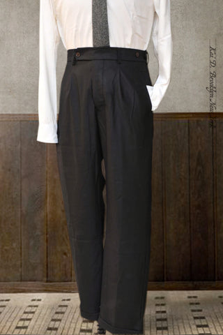 Novelist Trousers - Black Virgin Wool - 32, 34, 36