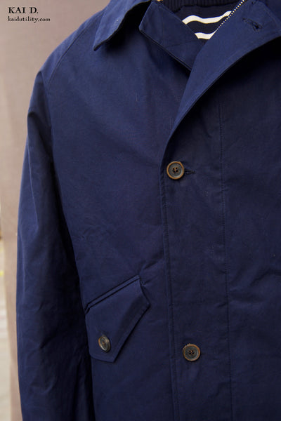 Army Inspired A Jacket - Navy Waxed Cotton - M