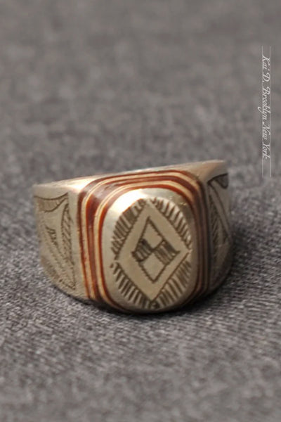 Vintage African Ring (Checker) - Size 12