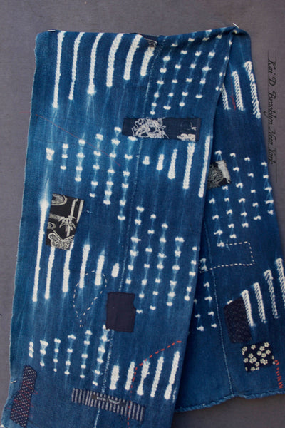 African Indigo Boro Scarf B
