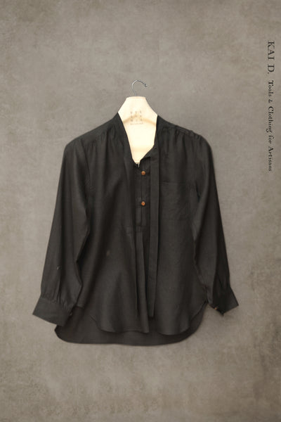 Agnes Shirt - Black Belgian Linen - S