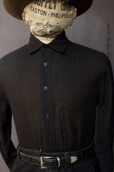 Delancey Shirt - Air Weight Black Gauze - S, M, L, XL, XXL
