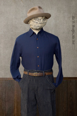 Delancey Shirt - Air Weight Navy Gauze - S, M, L, XL, XXL