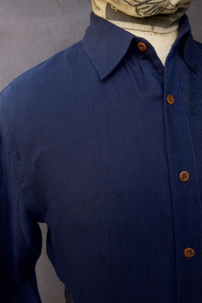 Delancey Shirt - Air Weight Navy Gauze - S, M, L, XL, XXL
