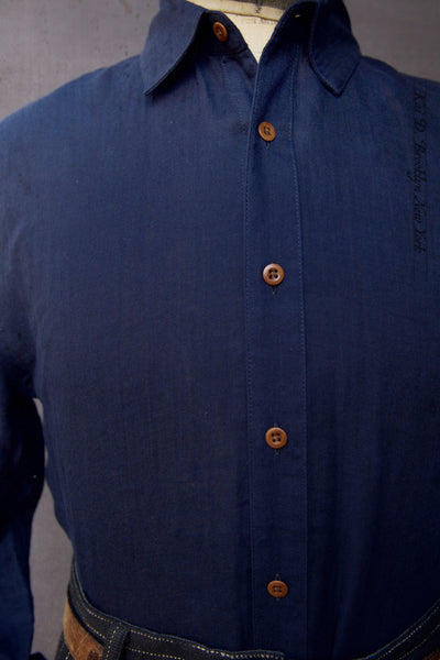 Delancey Shirt - Air Weight Navy Gauze - S, M, L, XL, XXL